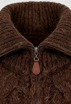 Victoria | Cozy Long Cardigan Sweater with Zipper Closure - Lumina