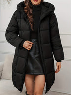 Victoria | Cozy Longline Hooded Puffer Coat with Practical Pockets - Lumina