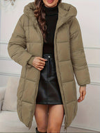 Victoria | Cozy Longline Hooded Puffer Coat with Practical Pockets - Lumina