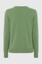 Victoria | Cozy Olive Green Sweater with Flattering V-Neck - Lumina