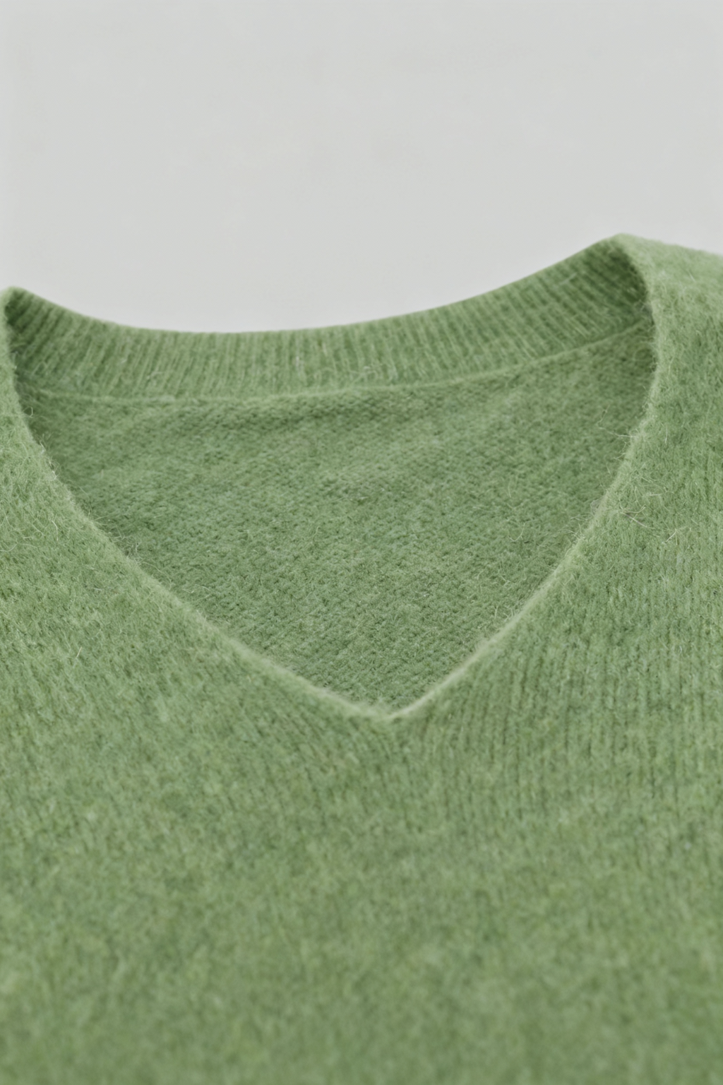 Victoria | Cozy Olive Green Sweater with Flattering V-Neck - Lumina