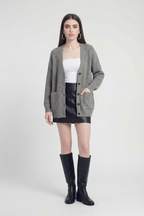 Victoria | Cozy Oversized Long Cardigan with Ribbed Details - Lumina