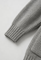 Victoria | Cozy Oversized Long Cardigan with Ribbed Details - Lumina