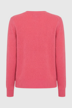 Victoria | Cozy Pink Red V-Neck Sweater with Flattering Fit - Lumina