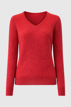 Victoria | Cozy Red Sweater with Flattering Fit - Lumina