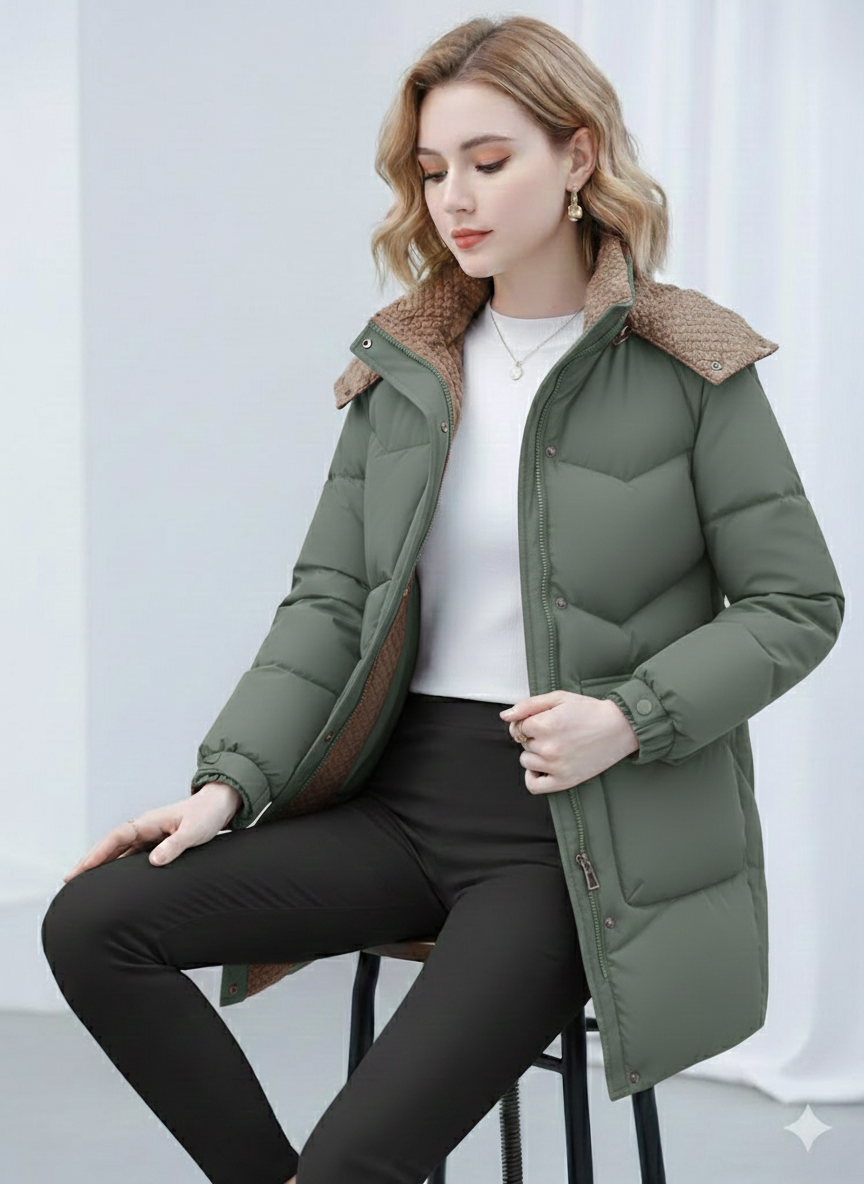 Victoria | Cozy Sherpa-Collar Hooded Puffer Coat - Lumina