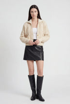 Victoria | Cozy White Knit Cardigan Sweater with Relaxed Fit - Lumina