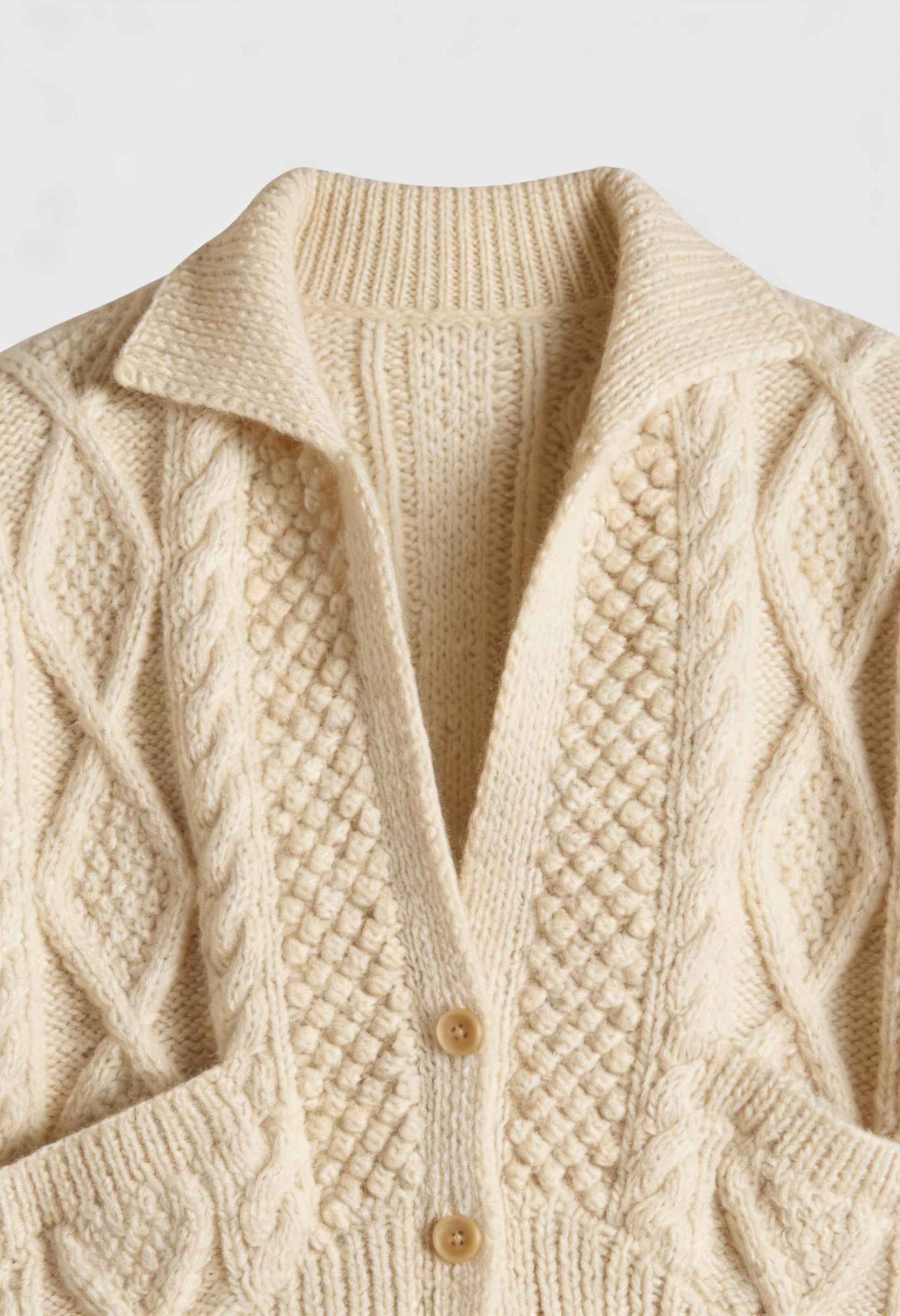 Victoria | Cozy White Knit Cardigan Sweater with Relaxed Fit - Lumina