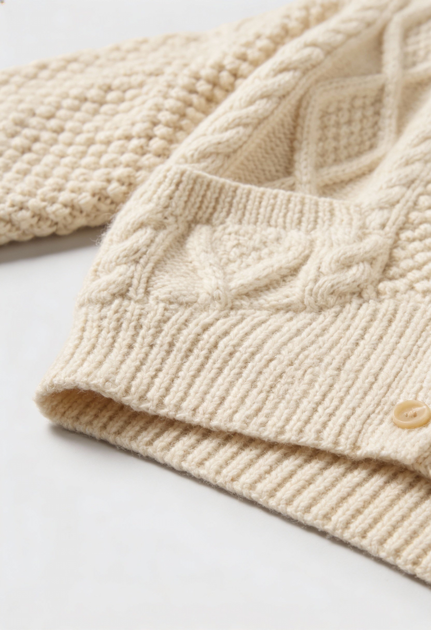 Victoria | Cozy White Knit Cardigan Sweater with Relaxed Fit - Lumina