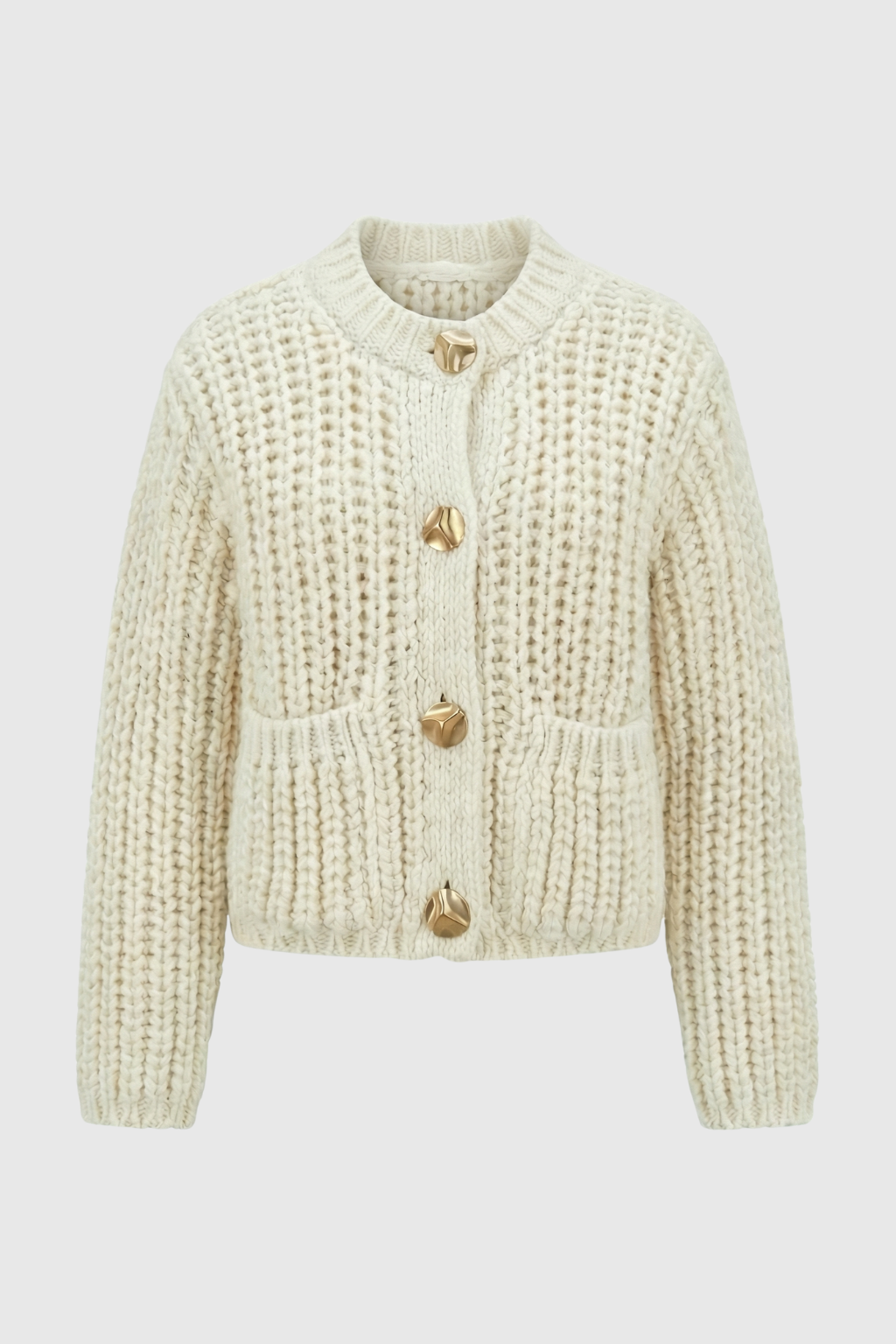 Victoria | Cozy White Long Cardigan Sweater with Relaxed Fit - Lumina