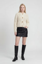 Victoria | Cozy White Long Cardigan Sweater with Relaxed Fit - Lumina