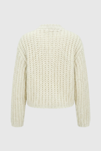 Victoria | Cozy White Long Cardigan Sweater with Relaxed Fit - Lumina