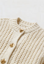 Victoria | Cozy White Long Cardigan Sweater with Relaxed Fit - Lumina