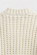 Victoria | Cozy White Long Cardigan Sweater with Relaxed Fit - Lumina
