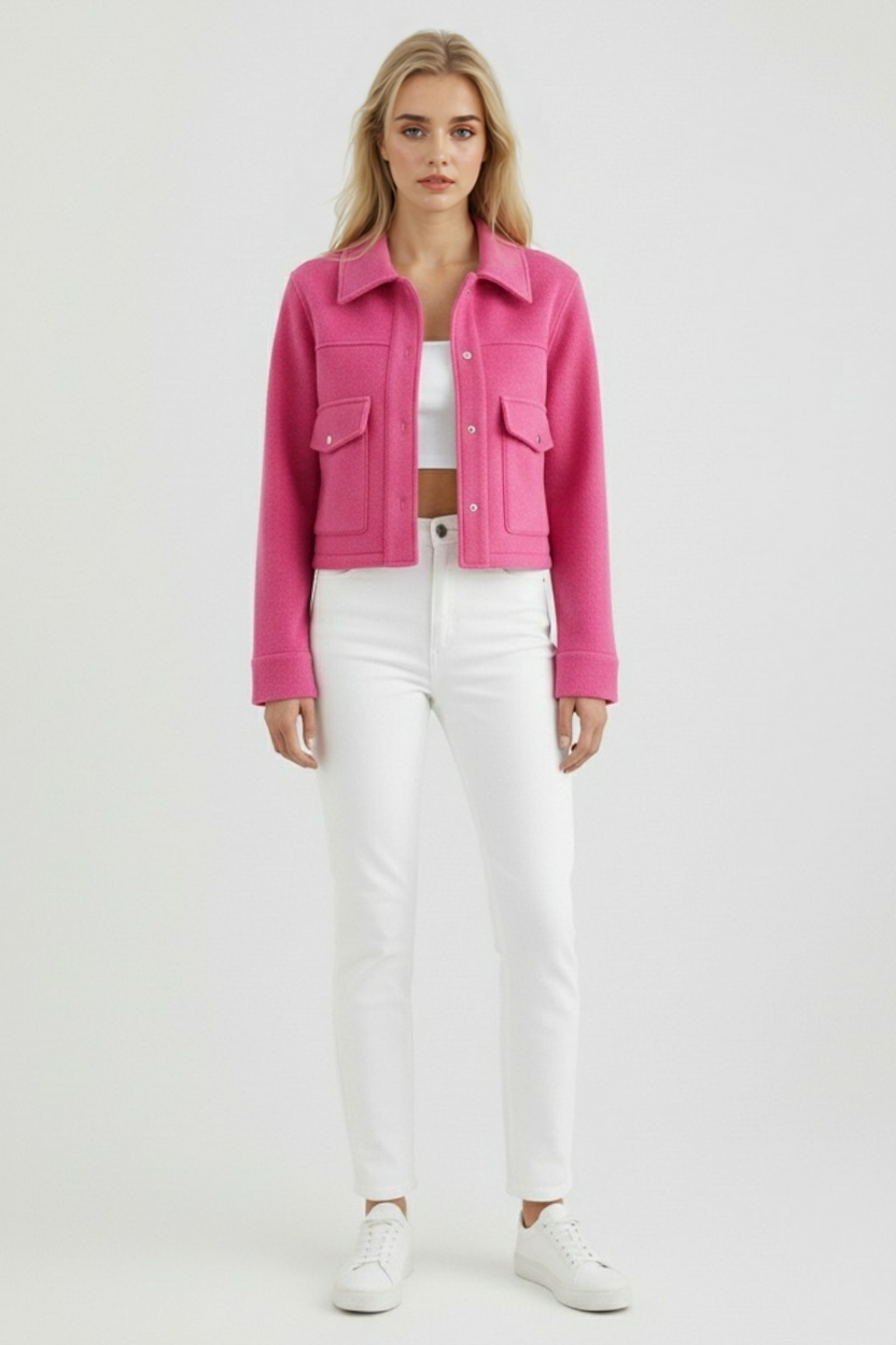 Victoria | Elegant Apricot Jacket with Classic Button Closure - Lumina