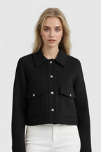 Victoria | Elegant Army Green Jacket with Button Closure - Lumina