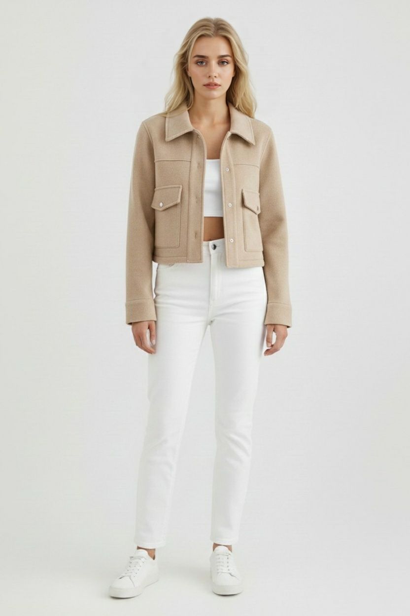 Victoria | Elegant Autumn Jacket with Classic Button Closure - Lumina