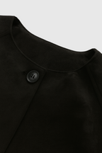 Victoria | Elegant Beige Short Jacket with O-Neck and Pockets - Lumina