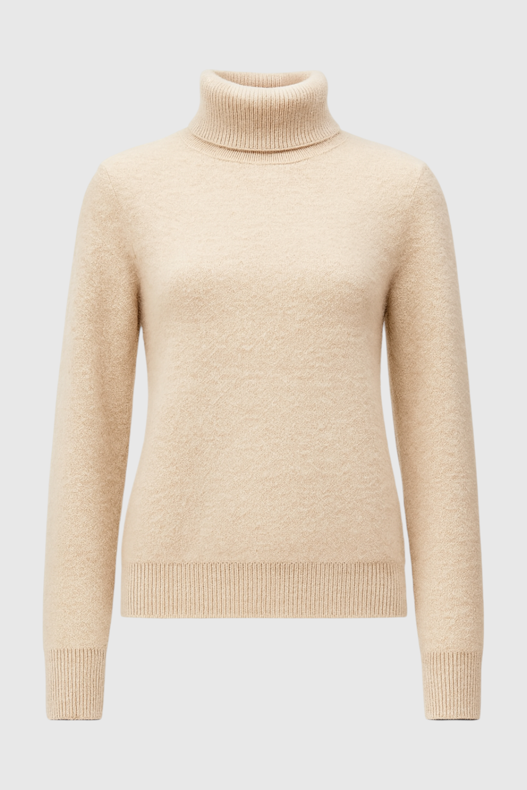 Victoria | Elegant Beige Slim Fit Turtleneck Sweater for Winter - Lumina