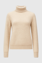 Victoria | Elegant Beige Slim Fit Turtleneck Sweater for Winter - Lumina