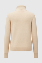 Victoria | Elegant Beige Slim Fit Turtleneck Sweater for Winter - Lumina