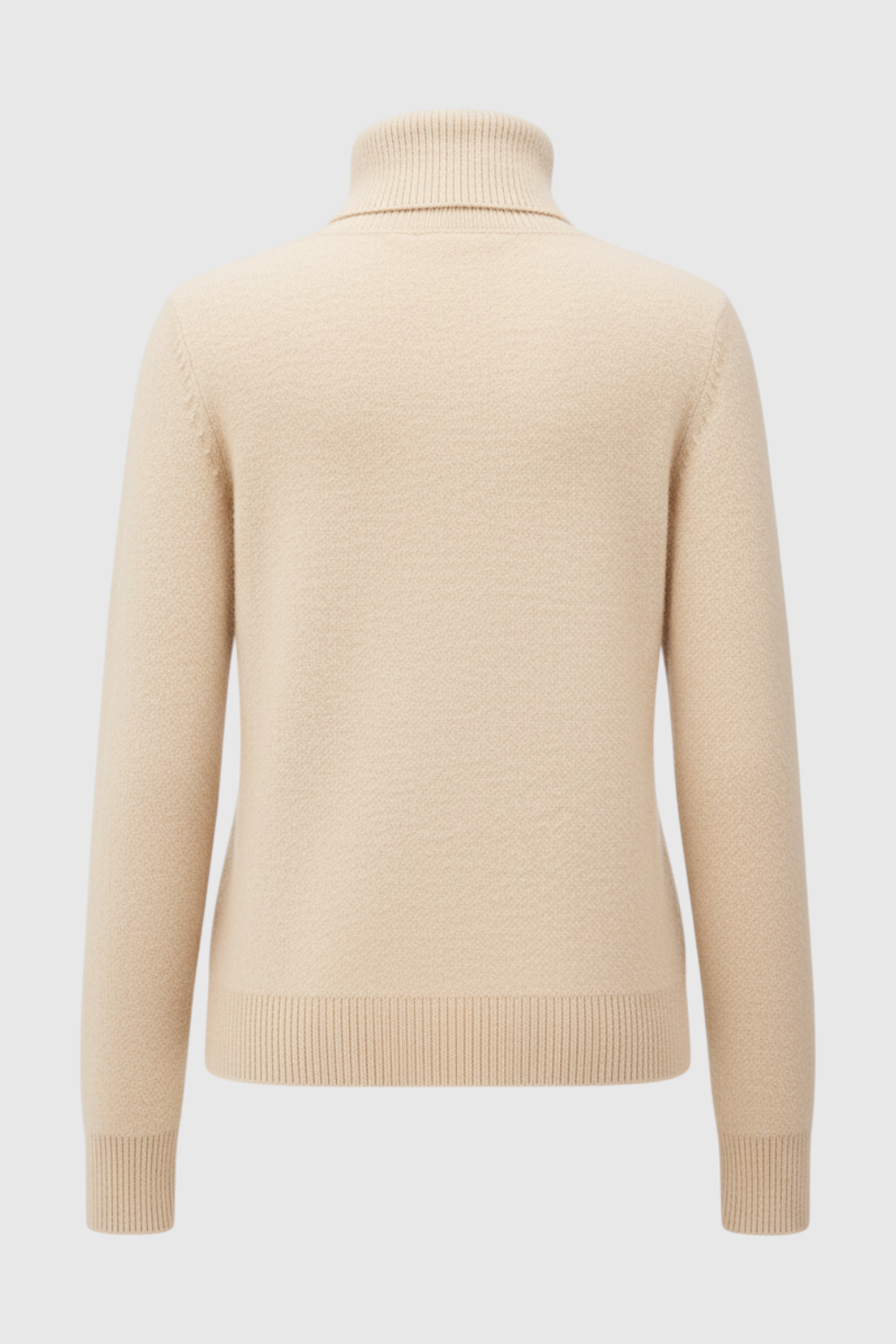 Victoria | Elegant Beige Slim Fit Turtleneck Sweater for Winter - Lumina