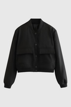 Victoria | Elegant Black Bomber Jacket with Timeless Design - Lumina
