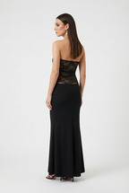 Victoria | Elegant Black Lace Evening Gown with Mermaid Hem - Lumina