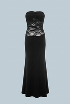 Victoria | Elegant Black Lace Evening Gown with Mermaid Hem - Lumina