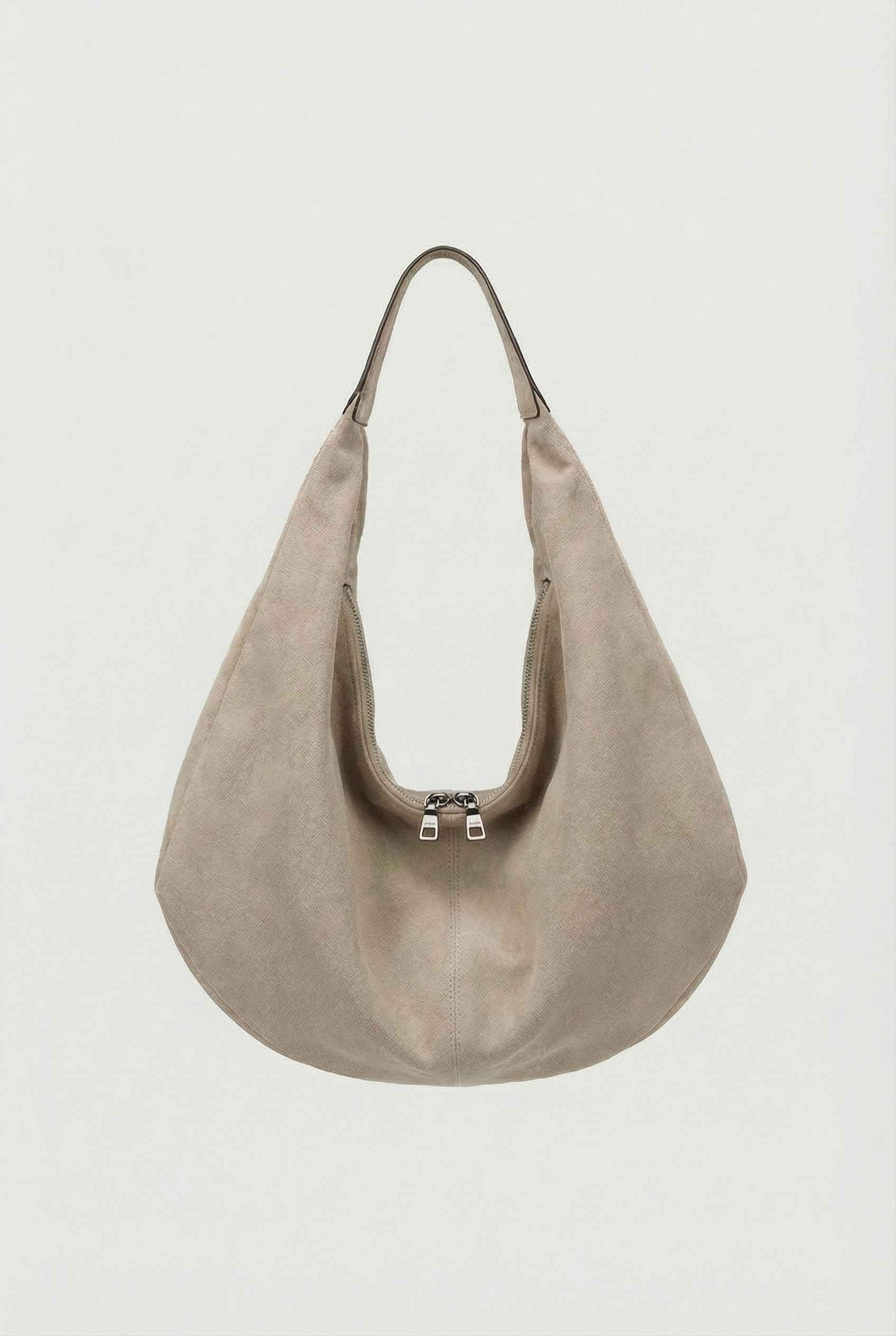 Victoria | Elegant Black Suede Hobo Handbag with Multiple Pockets - Lumina