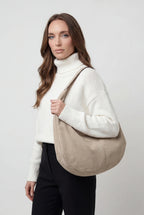 Victoria | Elegant Black Suede Hobo Handbag with Multiple Pockets - Lumina