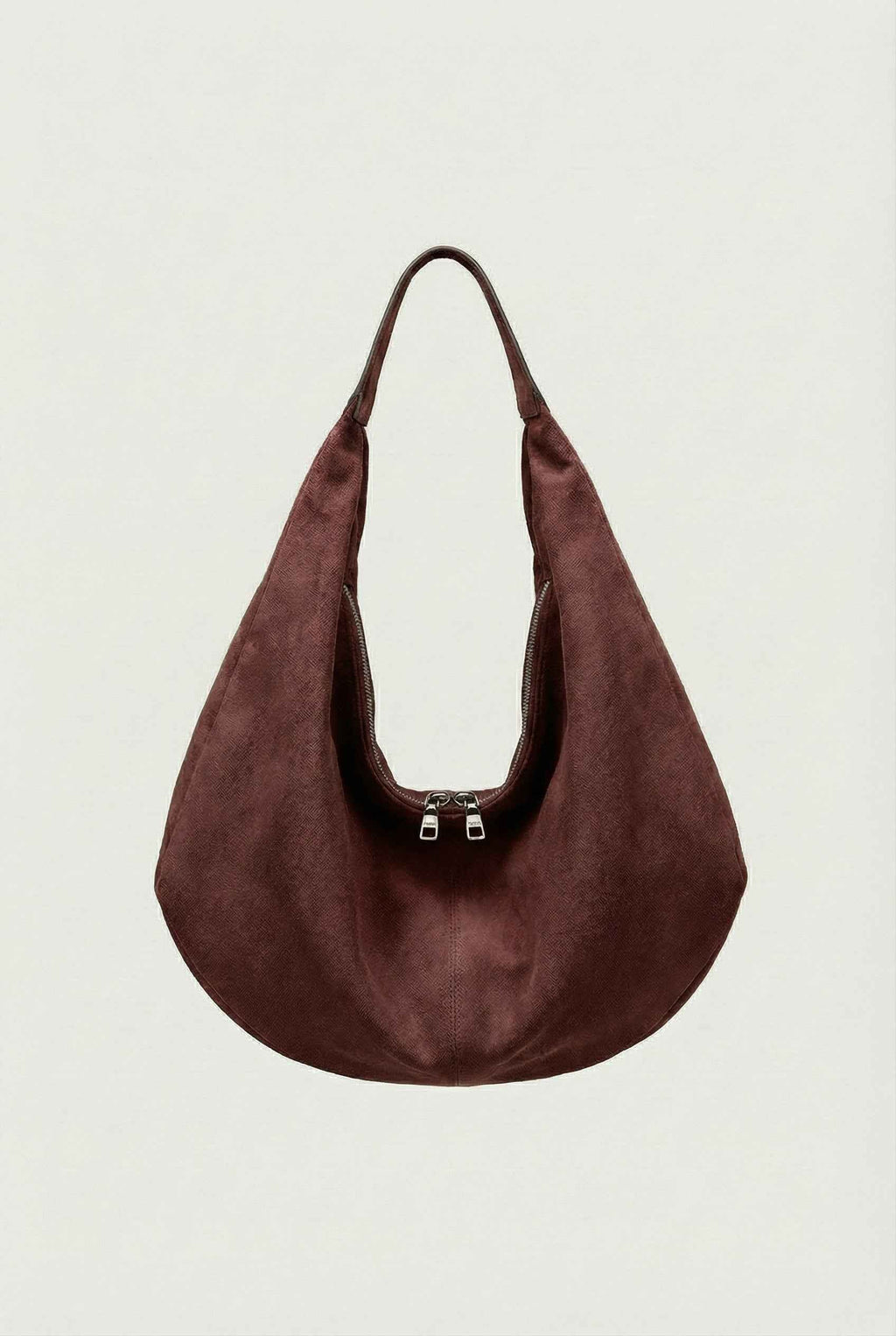 Victoria | Elegant Black Suede Hobo Handbag with Multiple Pockets - Lumina