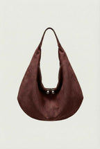 Victoria | Elegant Black Suede Hobo Handbag with Multiple Pockets - Lumina