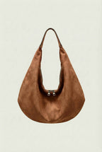 Victoria | Elegant Black Suede Hobo Handbag with Multiple Pockets - Lumina