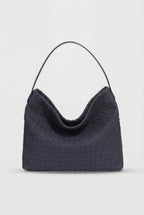 Victoria | Elegant Black Suede Tote Bag with Roomy Design - Lumina