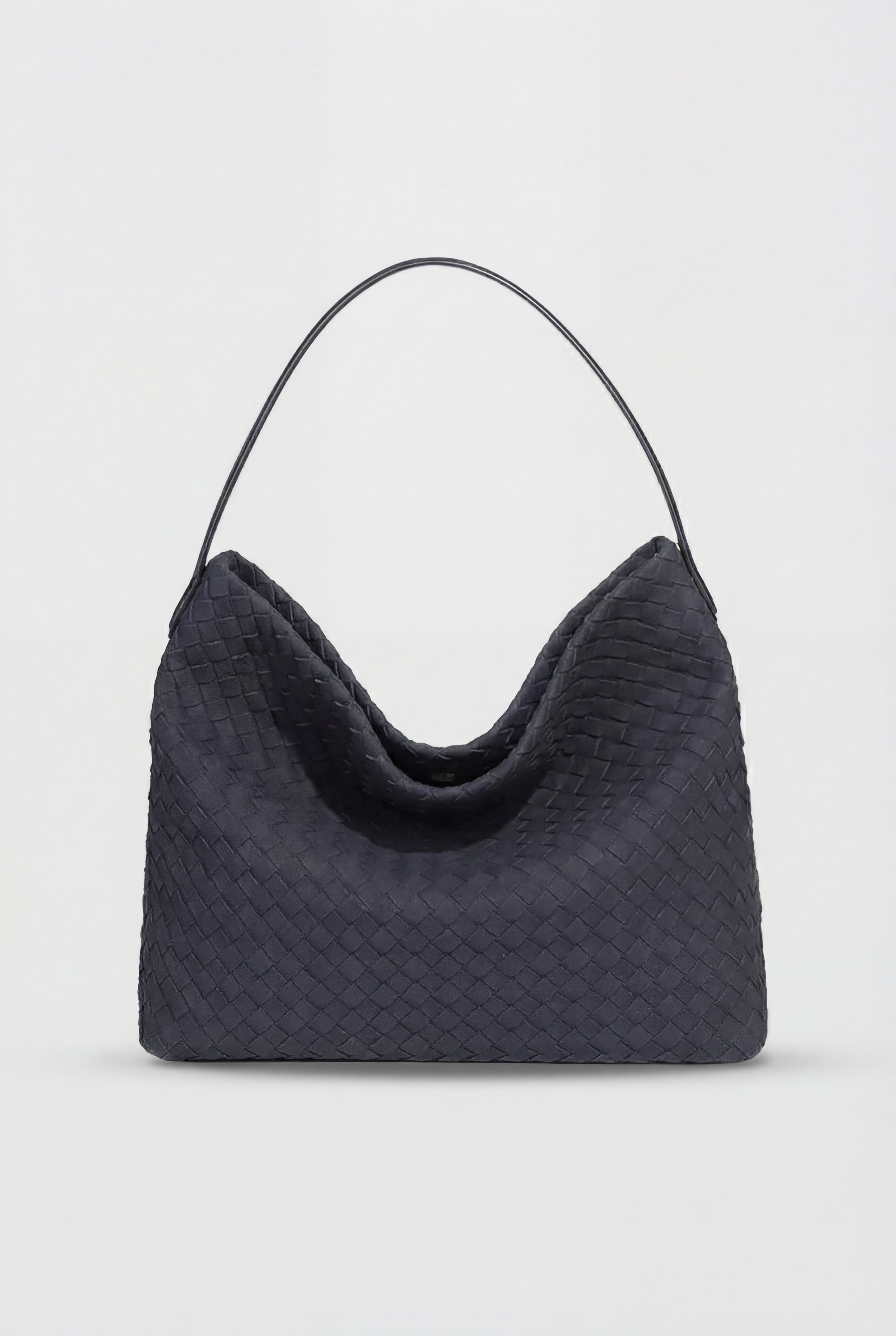 Victoria | Elegant Black Suede Tote Bag with Roomy Design - Lumina