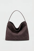 Victoria | Elegant Black Suede Tote Bag with Roomy Design - Lumina