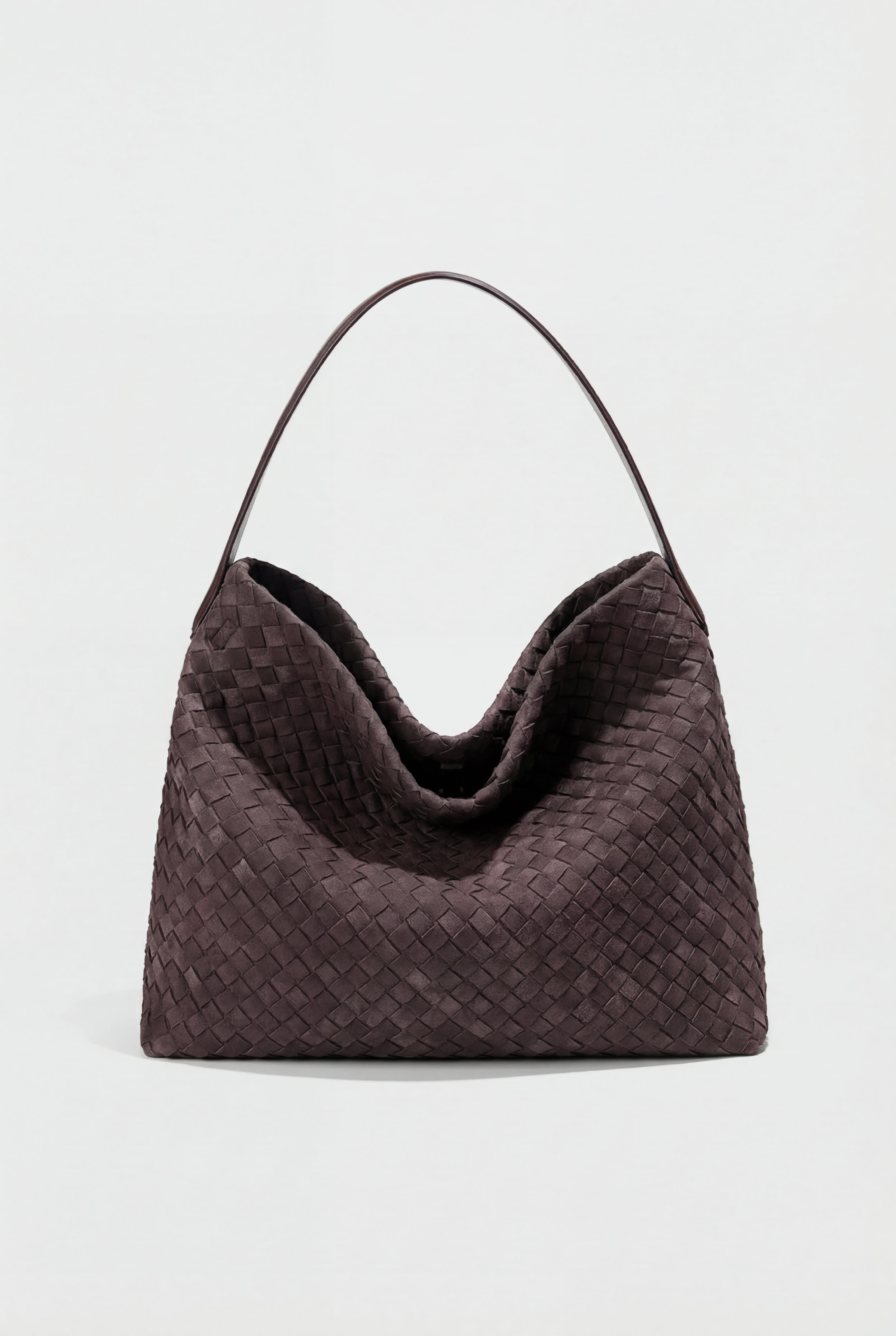 Victoria | Elegant Black Suede Tote Bag with Roomy Design - Lumina