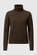 Victoria | Elegant Brown Turtleneck Sweater with Slim Fit - Lumina