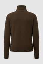 Victoria | Elegant Brown Turtleneck Sweater with Slim Fit - Lumina
