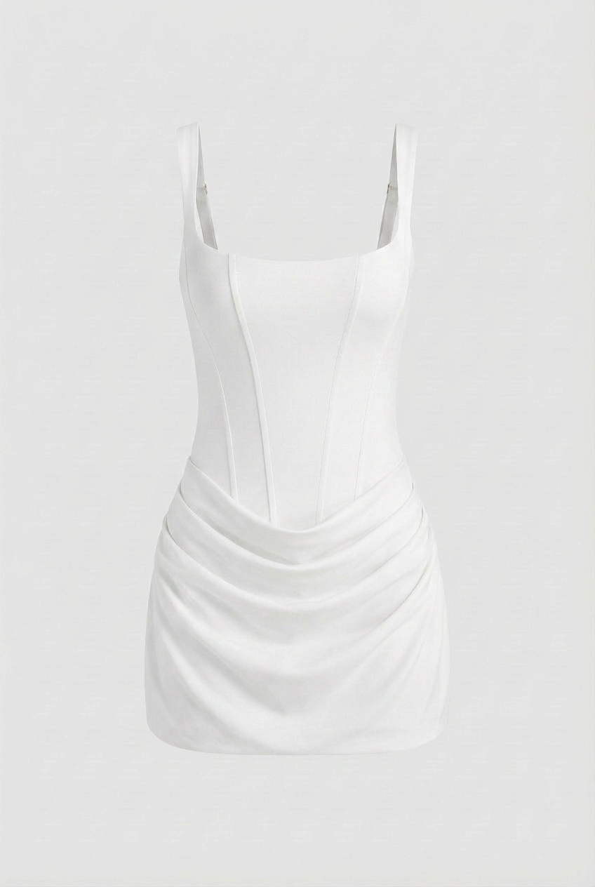 Victoria | Elegant Draped Mini Dress with Hourglass Silhouette - Lumina