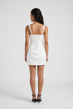 Victoria | Elegant Draped Mini Dress with Hourglass Silhouette - Lumina
