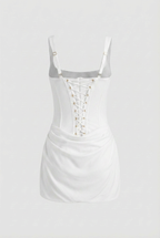 Victoria | Elegant Draped Mini Dress with Hourglass Silhouette - Lumina