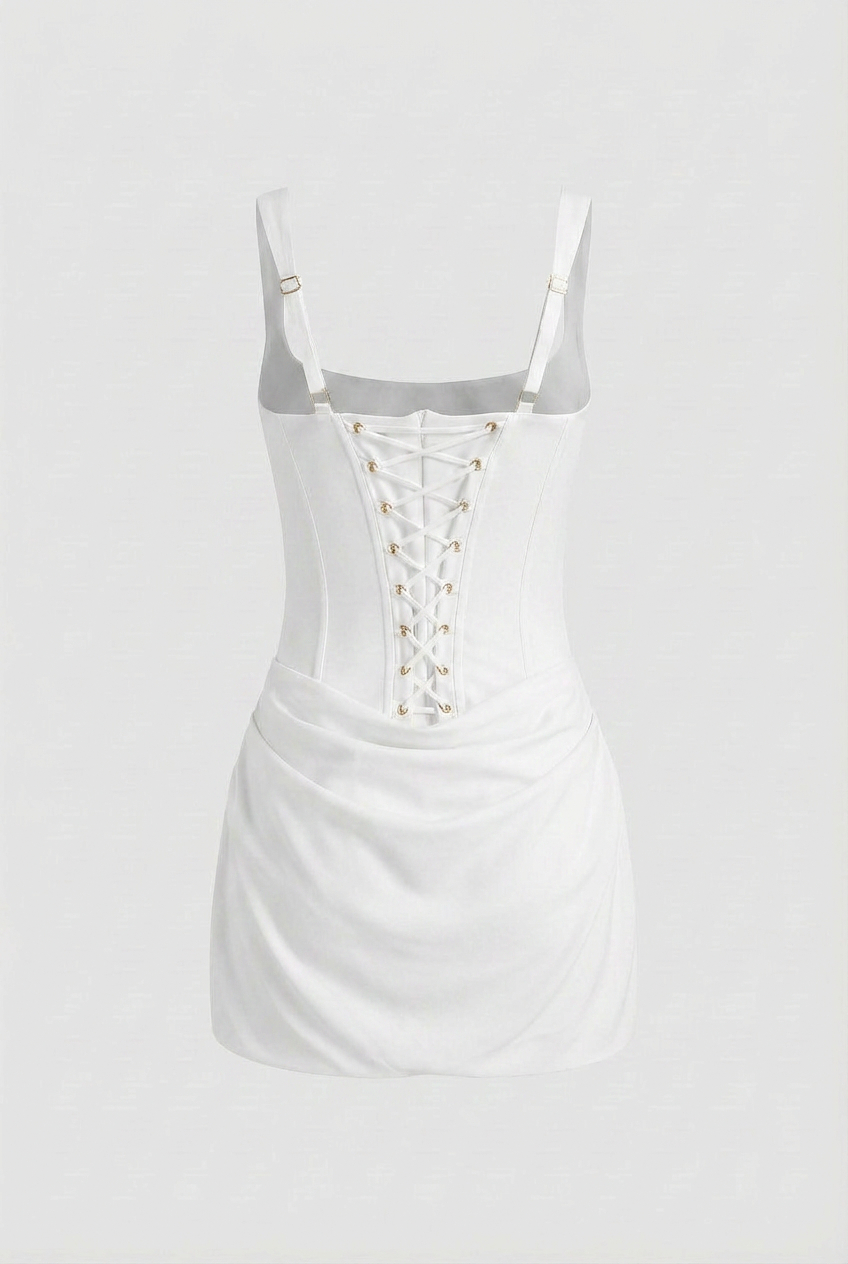 Victoria | Elegant Draped Mini Dress with Hourglass Silhouette - Lumina