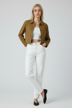 Victoria | Elegant French Collar Casual Jacket with Long Sleeves - Lumina
