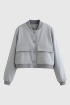 Victoria | Elegant Gray Bomber Jacket with Timeless Design - Lumina