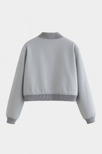 Victoria | Elegant Gray Bomber Jacket with Timeless Design - Lumina