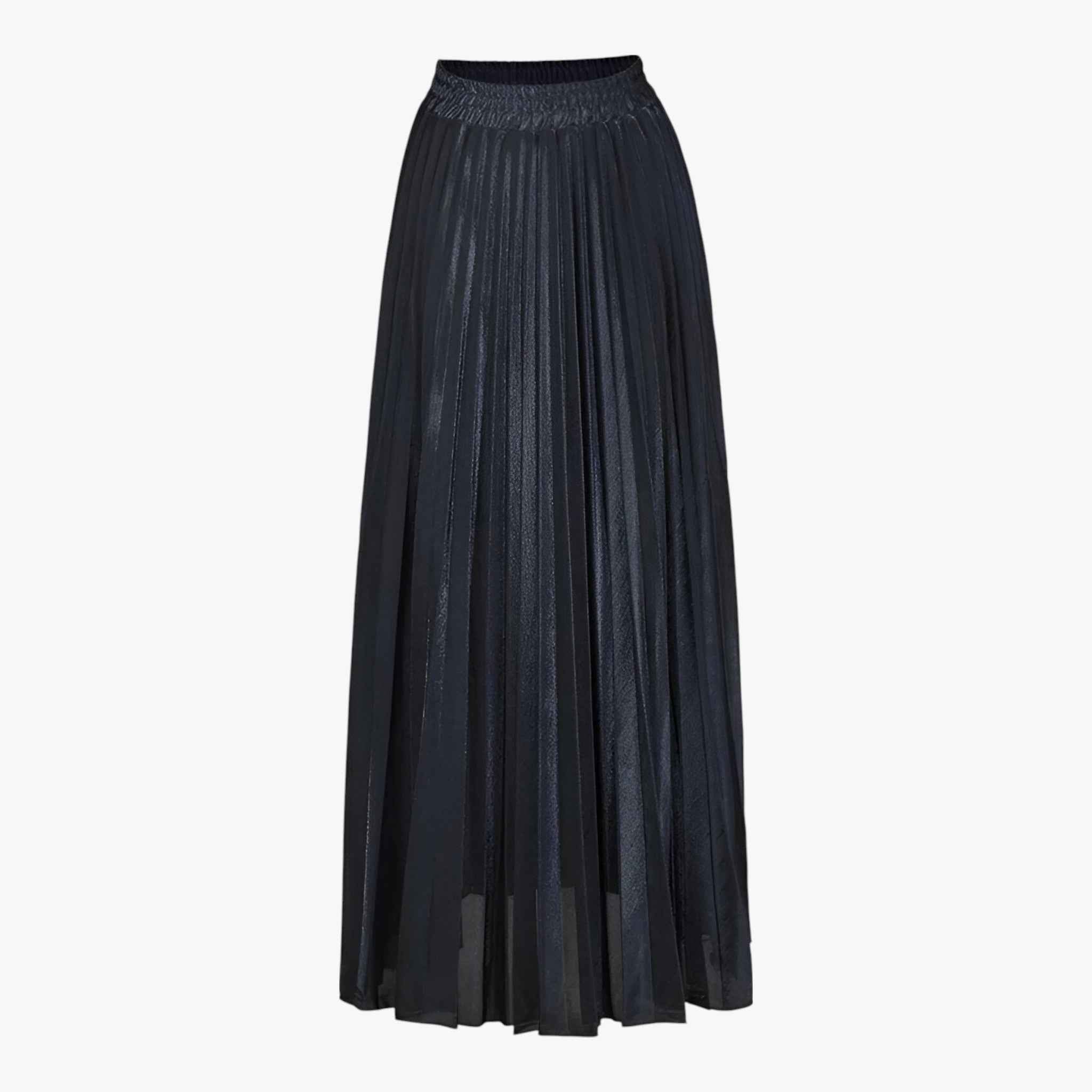 Victoria | Elegant High-Waist Pleated Maxi Skirt in Gold - Lumina