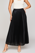 Victoria | Elegant High-Waist Pleated Maxi Skirt in Gold - Lumina