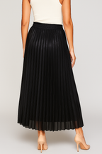 Victoria | Elegant High-Waist Pleated Maxi Skirt in Gold - Lumina
